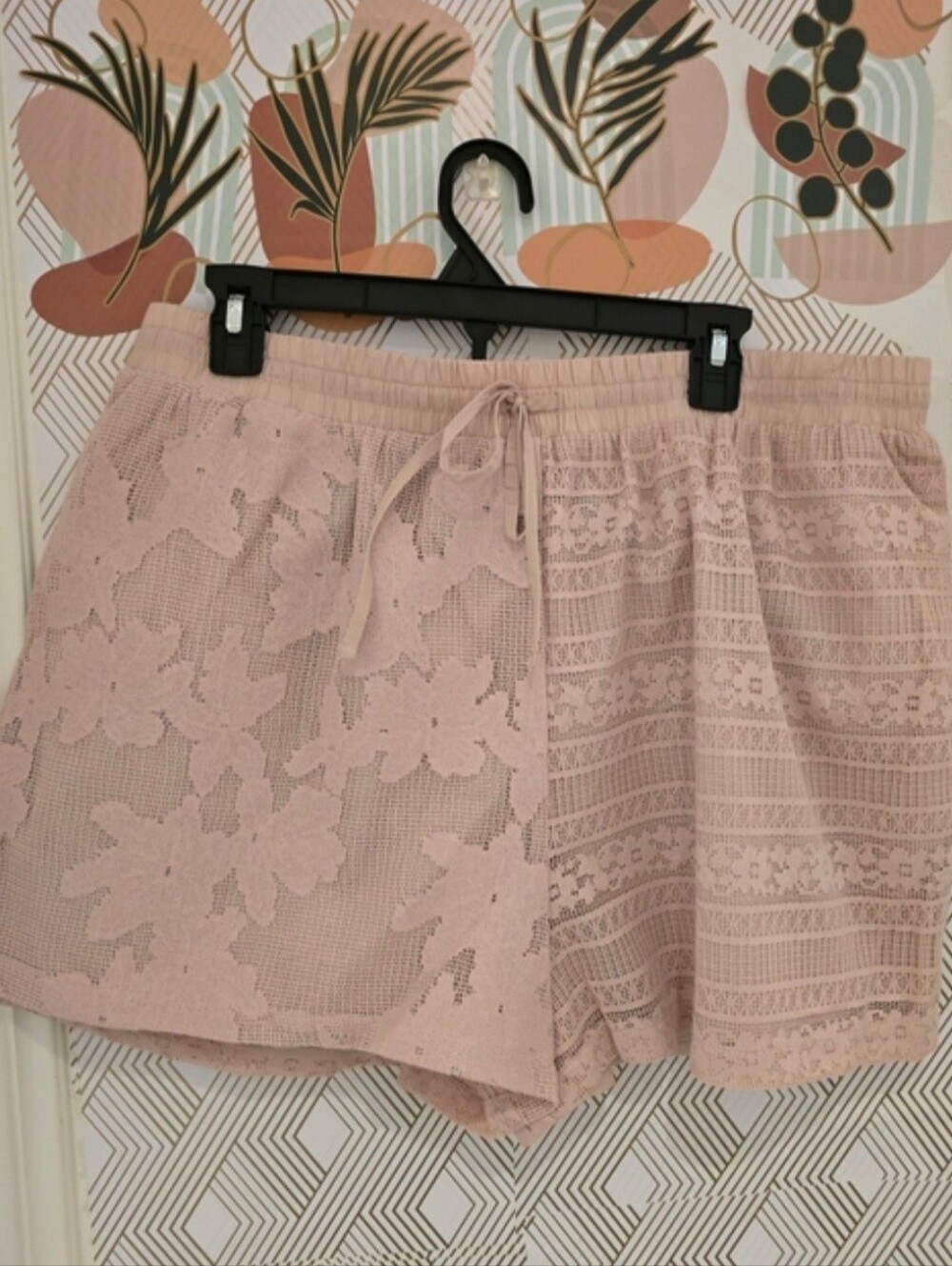And Now This NWT Lace Bralette & Drawstring Shorts 2-Piece Set XL Blush Pink - Picture 4 of 8